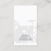 Drumkit Silhouette Splatter Carte de visite gris (Dos)