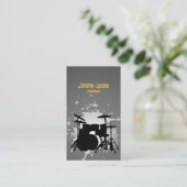 Drumkit Silhouette Splatter Carte de visite gris (Debout devant)