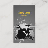 Drumkit Silhouette Splatter Carte de visite gris (Devant)