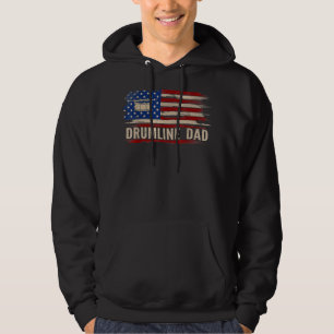 Drumline Dad American USA Flag Music Gift Hoodie