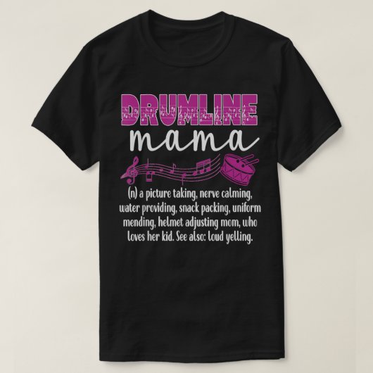 Drumline Mama Definition Funny Drumline moeder T-shirt (Design voorkant)
