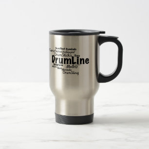 Drumline Word Cloud Black Tekst Reisbeker