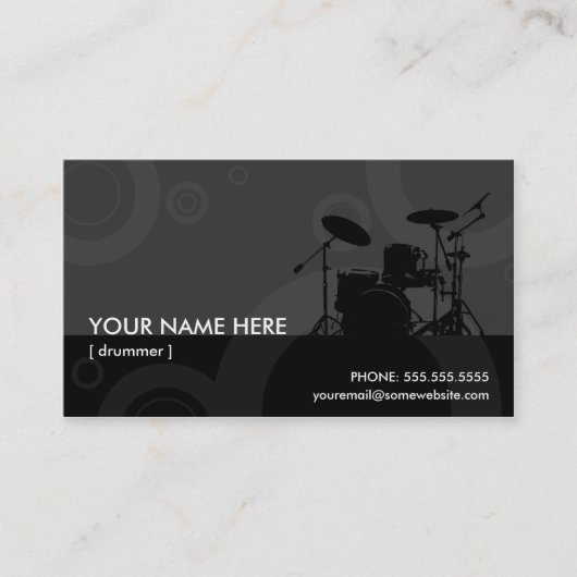 drummeling visitekaartje (Voorkant)