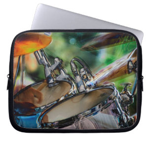 Drummen in actie laptop sleeve