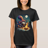 Drummen Octopus bij het kampvuur T-shirt (Voorkant)