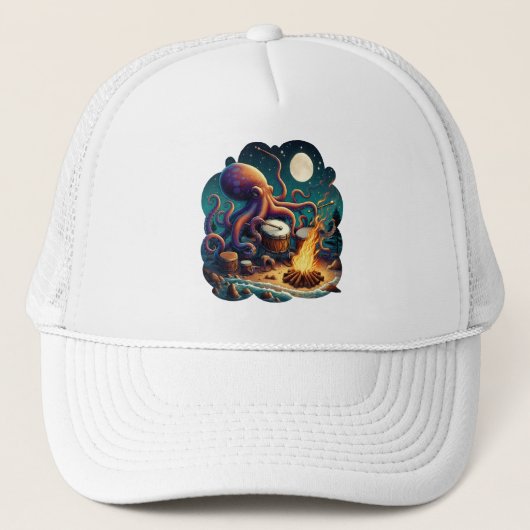 Drummen Octopus bij het kampvuur Trucker Pet (Voorkant)