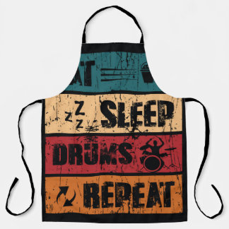 Drummen passie: t-shirt ontwerp illustratie. schort