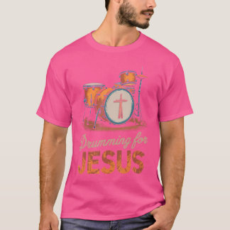 Drummen voor Jesus Drums Percussionist en Drummer T-shirt