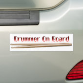 Drummer aan boord 10 bumpersticker (Op auto)