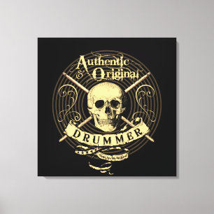Drummer Art Canvas Schedel Drumsticks Drum Afbeeld Afdruk