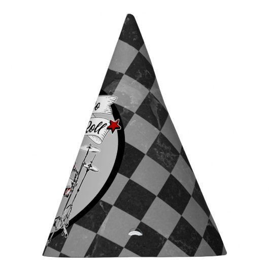 Drummer Birthday Born to Rock & Roll Drum Kit Feesthoedjes (Rechts)