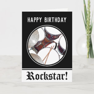 Drummer Birthday Drum Rockstar Musician Drumming Kaart
