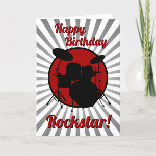 Drummer Birthday Kaart Musician Rockstar Drums Roc