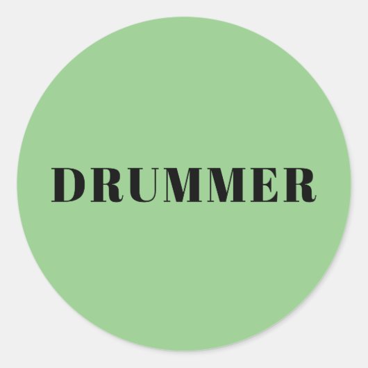 Drummer blad van groene stickers (Voorkant)