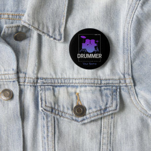 Drummer Born To Be voor percussionistisch bandlid Ronde Button 5,7 Cm