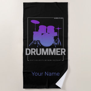 Drummer Born To Be voor percussionistisch bandlid Strandlaken