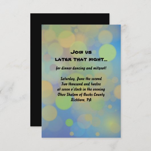 Drummer boy Bar Mitzvah Réception Carte (Devant / Derrière)