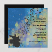 Drummer Boy Bat Bar Mitzvah Uitnodiging (Voorkant / Achterkant)