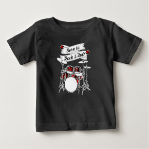Drummer Boy Born to Rock & Roll Drum Rocker Baby