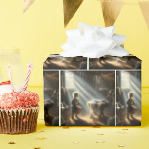 Drummer Boy met Baby Jesus in een kribbe Cadeaupapier