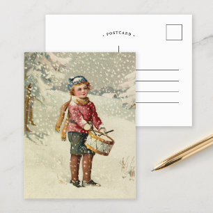 Drummer Boy Vintage kerst Briefkaart