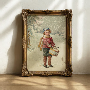 Drummer Boy   Vintage kerst Poster