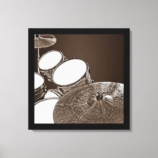 Drummer Canvas Drum Kit met Crash Square Art Afdruk (Voorkant)