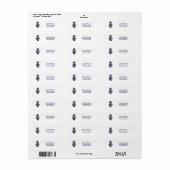 Drummer Cat Band Marineblauw Goud Personaliseer Re Etiket (Full Sheet)