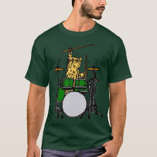 Drummer Cat Music Lover Musician die de T-shirt