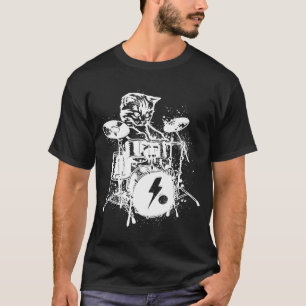 Drummer Cat Music Musicicicicicius Drums Cat T-shirt