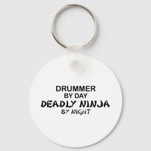 Drummer Deadly Ninja bij nacht Sleutelhanger