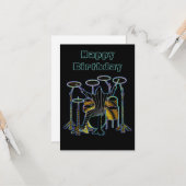 Drummer die zijn drumstel speelt kaart (Voorkant / Achterkant in situ)