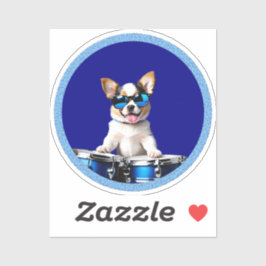 drummer dog sticker