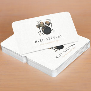  Drummer Drum Kit Band Elegant Visitekaartje