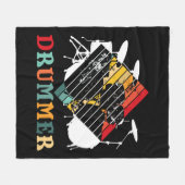 Drummer drum  Retro Gift instellen Fleece Deken (Voorkant (Horizontaal))