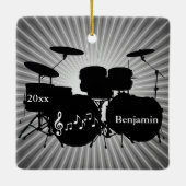 Drummer Drum Set Design Ornament (Achterkant)