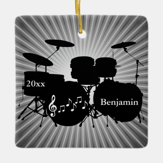 Drummer Drum Set Design Ornament (Voorkant)