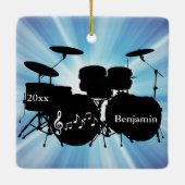 Drummer Drum Set Design Ornament (Achterkant)