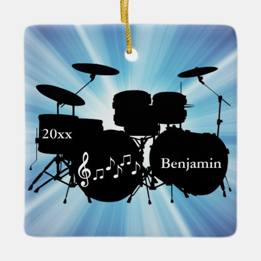 Drummer Drum Set Design Ornament (Voorkant)
