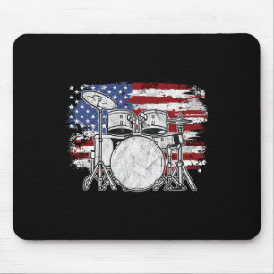 Drummer Drum Set Drums USA Vlag Amerikaanse 4e van Muismat