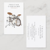 Drummer Drum Set Percussionist Docent Visitekaartje (Voorkant / Achterkant)