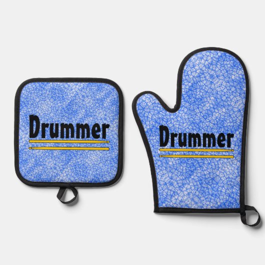 drummer drum sticks ovenwant & pannenlap set (Voorkant)