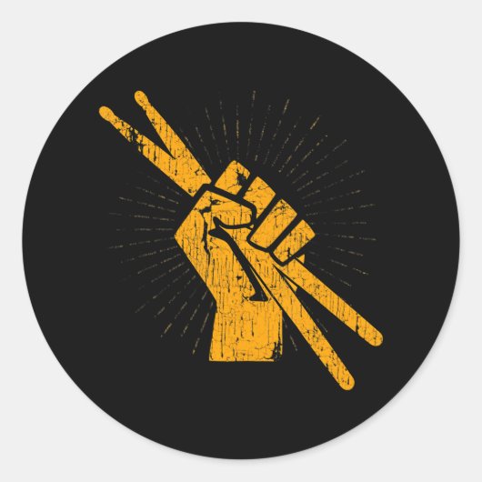 Drummer Drum Sticks Percussie Lover Rock Ronde Sticker (Voorkant)