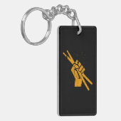 Drummer Drum Sticks Percussie Lover Rock Sleutelhanger (Voorkant Links)