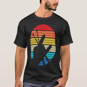 drummer Drum Sticks Rock & Roll Hand Horns T-shirt