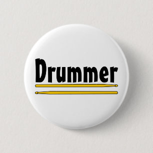 drummer drum sticks ronde button 5,7 cm