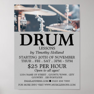 Drummer, Drumles Adverteren Poster