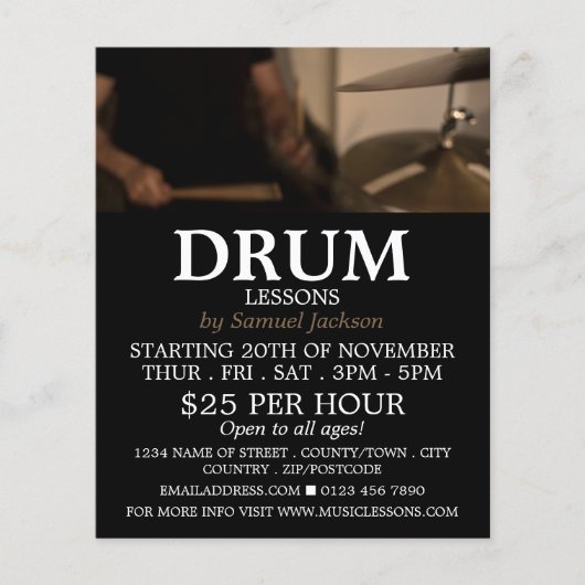 Drummer, drumlessons Adverteren brochure (Voorkant)