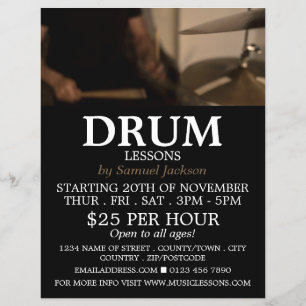 Drummer, drumlessons Adverteren brochure