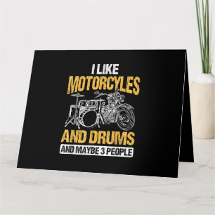 Drummer Drummen Ik Hou Van Motorfietsen En Drums Kaart